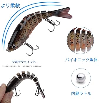 バス釣り　ジョイントルアーセット Amazon.co.jp: バス ルアー ジョイントルアー バスベイト スロー